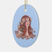 Freya godin met lynx van Renee Lavoie Keramisch Ornament (Links)