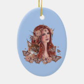 Freya godin met lynx van Renee Lavoie Keramisch Ornament (Achterkant)