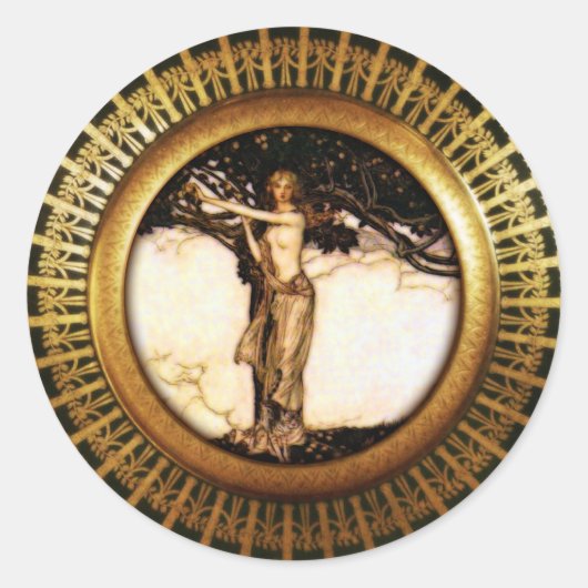 Freya Gold Ronde Sticker (Voorkant)