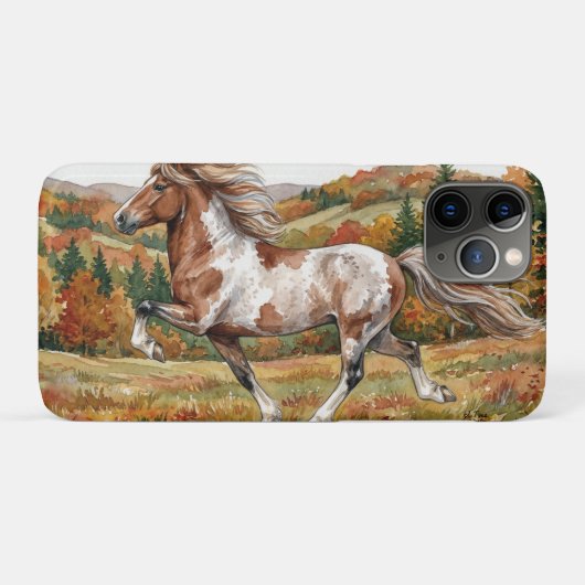 Freya Icelandic Horse in Autumn Forest Case-Mate iPhone Case (Achterkant (horizontaal))
