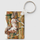 Freya Icelandic Horse in Autumn Forest Sleutelhanger (Achterkant)