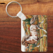 Freya Icelandic Horse in Autumn Forest Sleutelhanger (Voorkant)