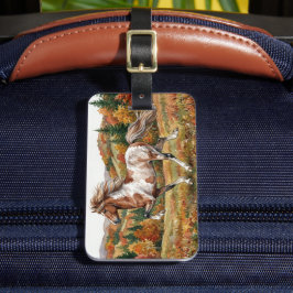 Freya IJslands paard in herfstbos Bagagelabel