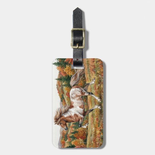 Freya IJslands paard in herfstbos Bagagelabel (Voorkant verticaal)