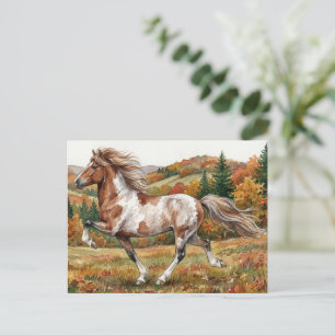 Freya IJslands paard in herfstbos Briefkaart