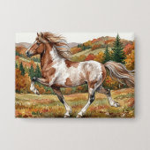 Freya IJslands paard in herfstbos Button (Voorkant)