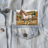 Freya IJslands paard in herfstbos Button (Insitu)