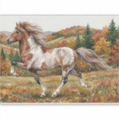 Freya IJslands paard in herfstbos Sticker (Voorkant)