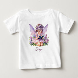 Freya Lila Fairy gepersonaliseerd Baby T-shirt