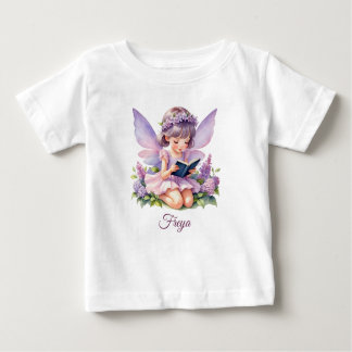 Freya Lila Fairy gepersonaliseerd Baby T-shirt