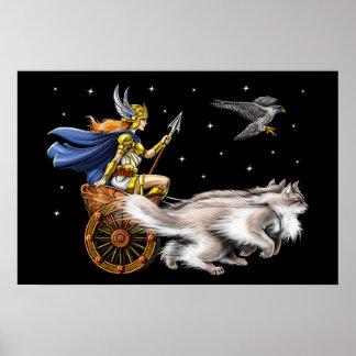 Freya Noorse mythologie godin Poster