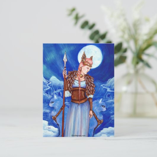 Freya Norse Goddess Briefkaart (Staand voorkant)