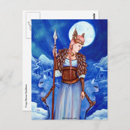Freya Norse Goddess Briefkaart (Voorkant / Achterkant)