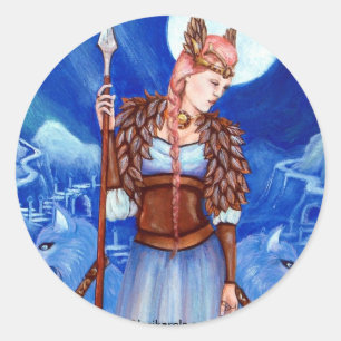 Freya Norse Goddess Ronde Sticker