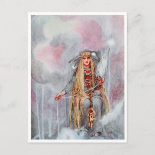 Freya Spinning the Clouds door Helen Stratton Briefkaart (Voorkant)