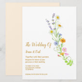 FREYA Wildflower Eenvoudige bruiloft Kaart (Voorkant / Achterkant)