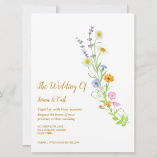 FREYA Wildflower Eenvoudige bruiloft Kaart