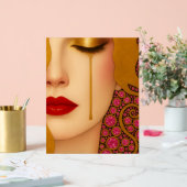 Freya's heartache golden tears in pink motif acryl bord (Huwelijk)