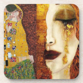 freyas-tears-the-kiss-portretten-by-gustav-klimt bier onderzetter (Voorkant)