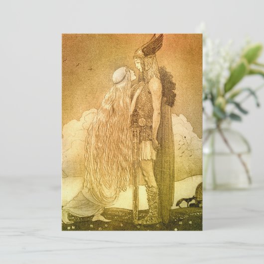 Freyja en Svipdag van John Bauer 1911 Kaart (Staand voorkant)