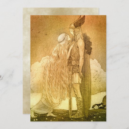 Freyja en Svipdag van John Bauer 1911 Kaart (Voorkant / Achterkant)