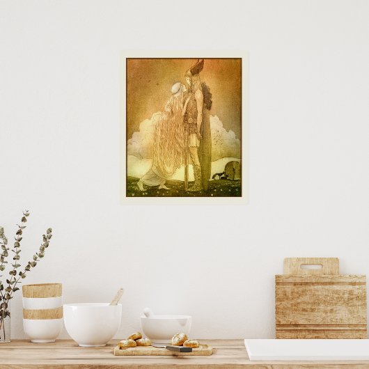 Freyja en Svipdag van John Bauer 1911 Scandinavian Poster (Keuken)