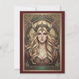 Freyja Norse Goddess Art Flat Thank You Card Bedankkaart