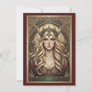 Freyja Norse Goddess Art Flat Thank You Card Bedankkaart