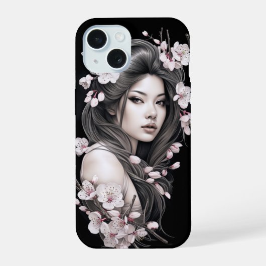 Freyja Sakura Cherry Blossoms Telefoonhoesje iPhone 15 Case (Achterkant)