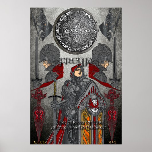 Freyjr Queen Silver Shieldmaidens Poster (Voorkant)