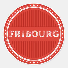 Fribourg City Pride Emblem – Swiss Identity Ronde Sticker