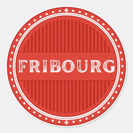 Fribourg City Pride Emblem – Swiss Identity Ronde Sticker (Voorkant)