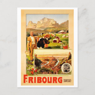 Fribourg, de stad en omgeving, Zwitserland Briefkaart