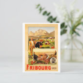 Fribourg, de stad en omgeving, Zwitserland Briefkaart (Staand voorkant)