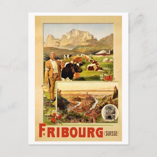 Fribourg, de stad en omgeving, Zwitserland Briefkaart (Voorkant)