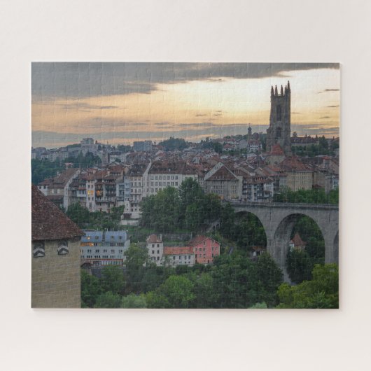 Fribourg Sunset Jigzaag Puzzle Legpuzzel (Horizontaal)