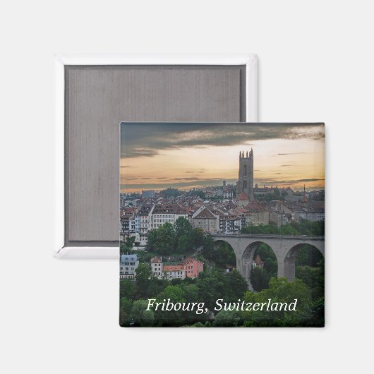 Fribourg Zwitserland Fotomagneet Magneet (Voorkant / Achterkant)