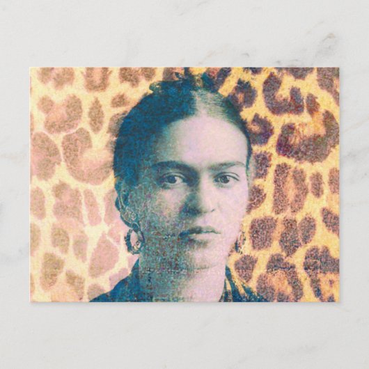 Frida Big Cat Print Background Briefkaart (Voorkant)