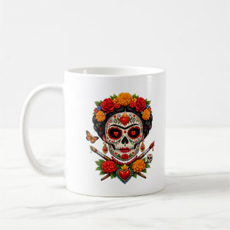 Frida Catrina Artist SugarSkull–Día de los Muerto Koffiemok