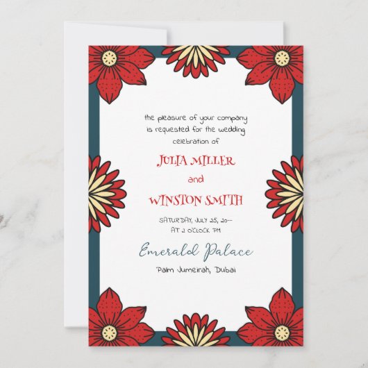 Frida Collectie Wedding Invitation Kaart (Voorkant)