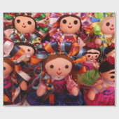 Frida en Mexicaanse dolls - Verpakkingspapier Cadeaupapier (Vlak)