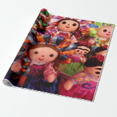 Frida en Mexicaanse dolls - Verpakkingspapier Cadeaupapier (Uitgerold)