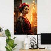 Frida in Flames - Surrealistisch Poster (Thuiskantoor)