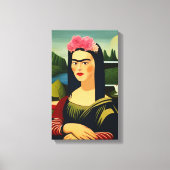 Frida Kahlo als Mona Lisa Canvas Afdruk (Voorkant)