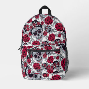 Frida Kahlo and roses Bedrukte Rugzak