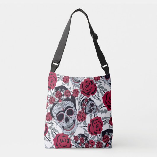 Frida Kahlo and roses Crossbody Tas (Voorkant)