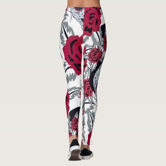 Frida Kahlo and roses Leggings (Achterkant)