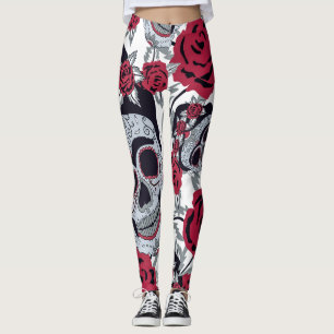 Frida Kahlo and roses Leggings
