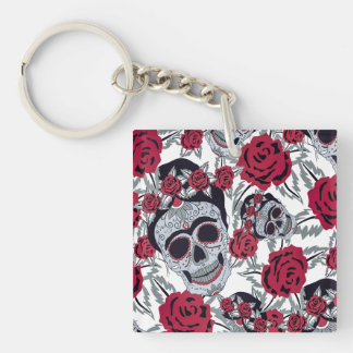 Frida Kahlo and roses Sleutelhanger