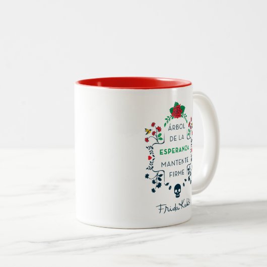Frida Kahlo | Árbol De La Esperanza Tweekleurige Koffiemok (Voorkant rechts)